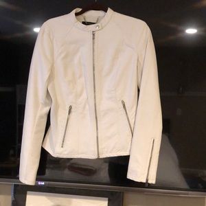 White faux leather jacket